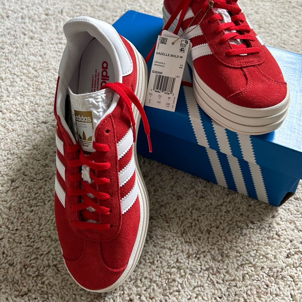 adidas Gazelle Bold Red Cloud White